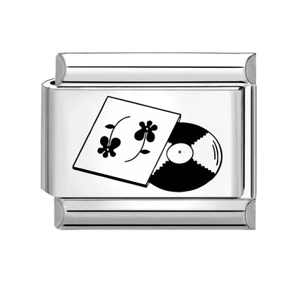 Laser Engraving Cute Cartoon Black Playing Cats Italian Charm Links Fit 9mm Stainless Steel Bracelet Men Women DIY Making Gifts