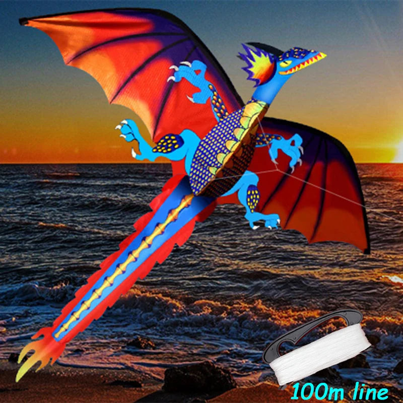 New High Quality Classical Dragon Kite 140cm x 120cm Single Line With Tail With Handle and String  Good Flying Kites From Hengda