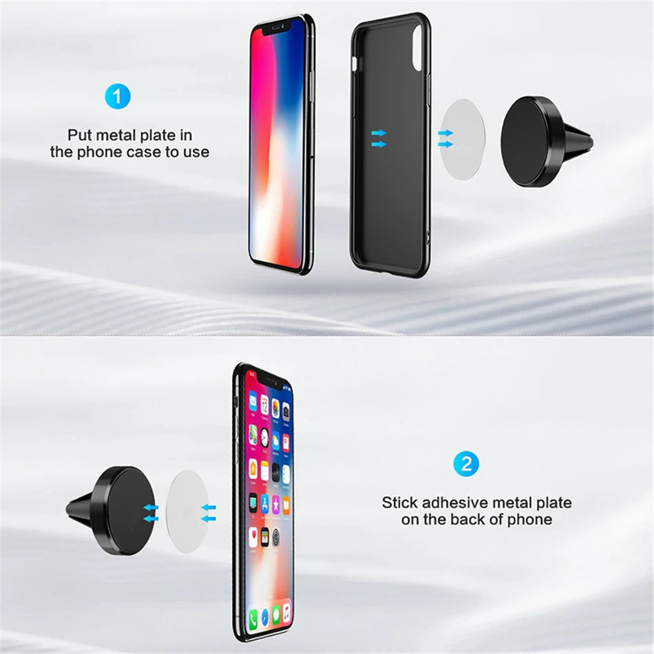 Magnetic Car Mobile Phone Holder Air Vent Clip Smart Phone Stand Mini Magnetic Car GPS Bracket For iPhone Huawei Xiaomi Realme
