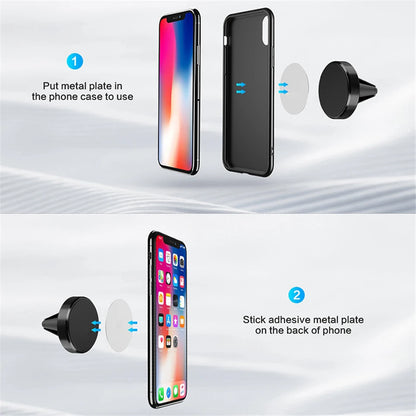 Magnetic Car Mobile Phone Holder Air Vent Clip Smart Phone Stand Mini Magnetic Car GPS Bracket For iPhone Huawei Xiaomi Realme
