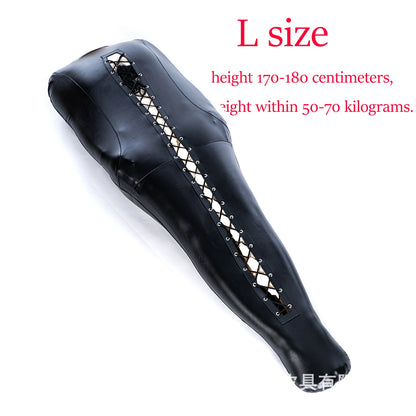 Mummy Restraint Leather Bag with Armbinder Straitjacket for Bdsm Slave Bondage Mermaid Cosplay Sex Binding Fetish Erotic Costume