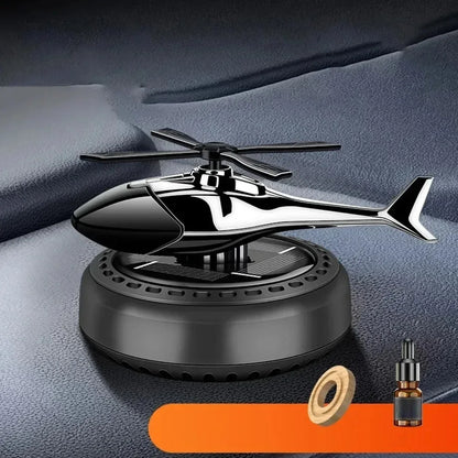 Helicopter Propeller Solar Air Freshener - Styling Car Interior Decor Aromatherapy Diffuser with Rotary Perfume, Solar Powered