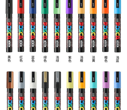 1pcs Japan UNI POSCA Markers PC-1M/3M/5M Acrylic Graffiti Pen Waterproof DIY Stackable Color Art Painting School Supplies