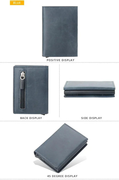 Pop Up Credit Card Holder Wallets Men Slim Rfid Blocking CardHolder Wallet for Men Card Money Bag Purse PU Leather Short Wallets