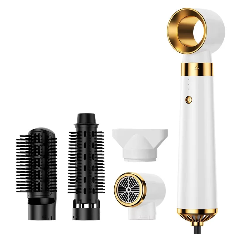 HOMEFISH 5-in-1 Electric Hair Dryer with Automatic Straight & Curling Iron Hot Air Comb & Diffuser for Outdoor Use AC Motor