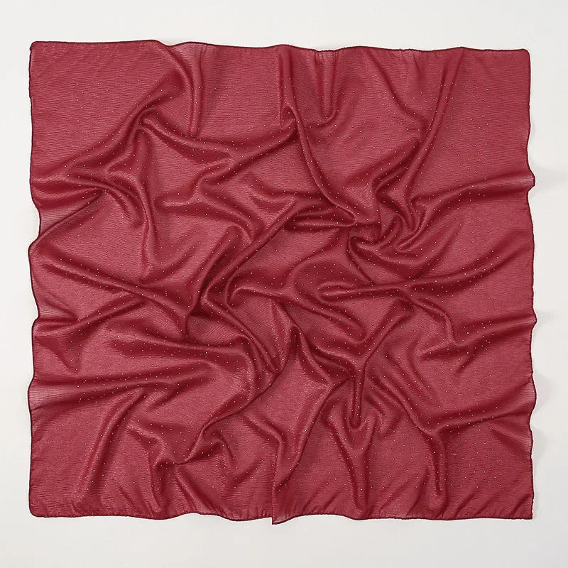 90*90cm Square Chiffon Hijab Scarf Women Solid Color Muslim Soft Head Scarf Islamic Shawls and Wraps Headband Musulman Scarves