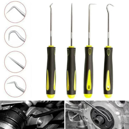 4pcs Pick and Hook Set Car Auto Oil Seal/O-Ring Seal Gasket Pick Hook Puller Auto Maintenance Tools Remover Tire Stone Cleaning