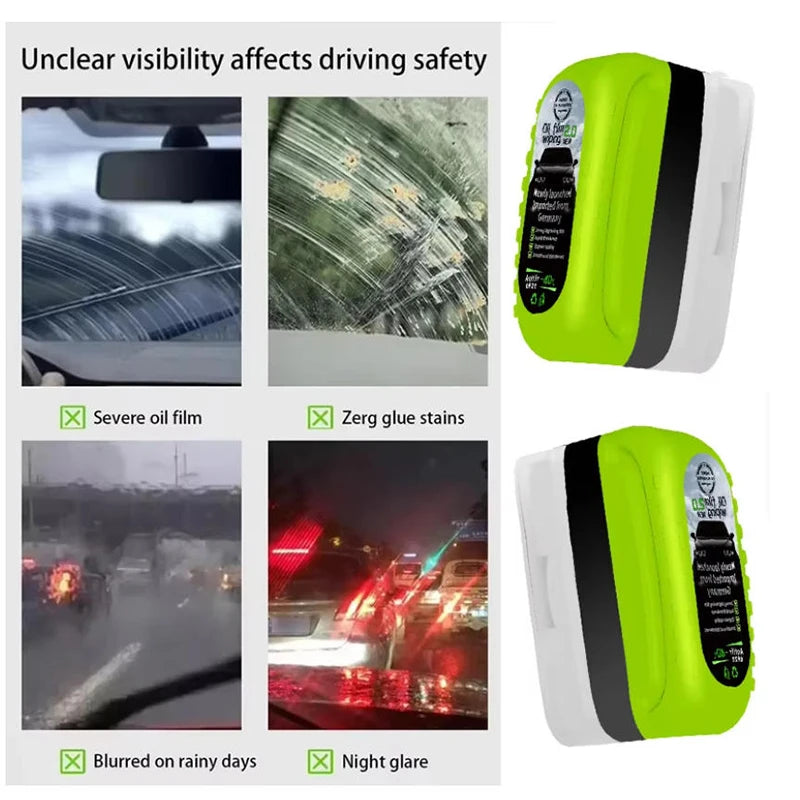 Car engine oil film cleaning brush, windshield rain and fog repellent, coating remover, automotive supplies