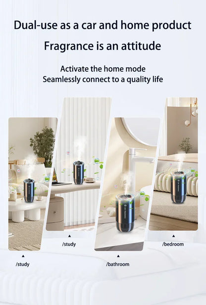 1000mAh Car Air Freshener USB Rechargeable Fragrance Diffuser LED Light Smell Distributor Aromatherapy Scent Air Refresher
