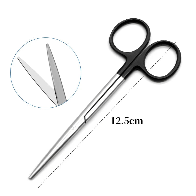 Cutting Tonsil Non-damaged Vocal Cord Cutter Straight Stainless Steel Black Handle Scissors Medical Instruments