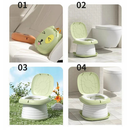 Portable Potty for Toddler Travel Foldable Potty Training Toilet for Car Camping Indoor Outdoor Bathroom for Baby Children Kids