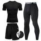 Men's 2/3pcs sets Boxing suit rashguard male kit MMA compression clothing men long-sleeved t-shirt+leggings tracksuit Sport Suit