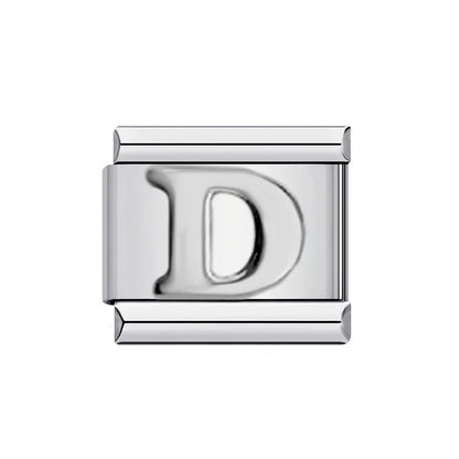 26 English A-Z Letter Name Custom 9mm Link Charms Silver Color Italian Stainless Steel Bracelet DIY Jewelry Making Hand Chain