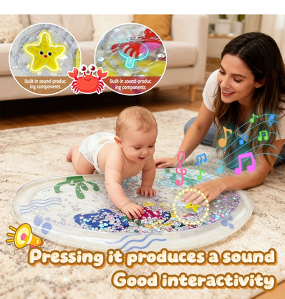 Inflatable Pvc Baby Water Mat for Infants Toddlers Early Education Press to Make Sound Tummy Time Play Mat