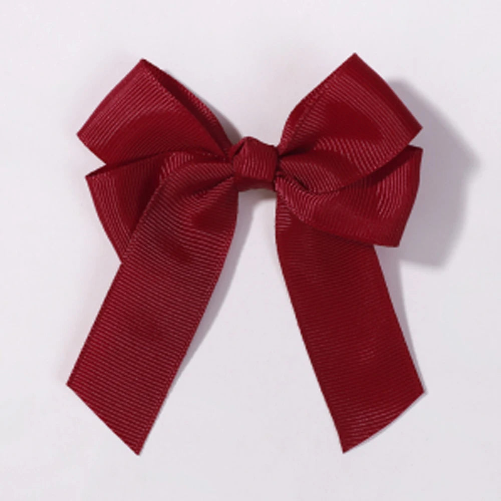 1pcs 3.6'' Solid Color Bowknot Hair Clips For Baby Girls Classic Bows Hairpins Cute Barrettes Headwear Kids Hair Accessories