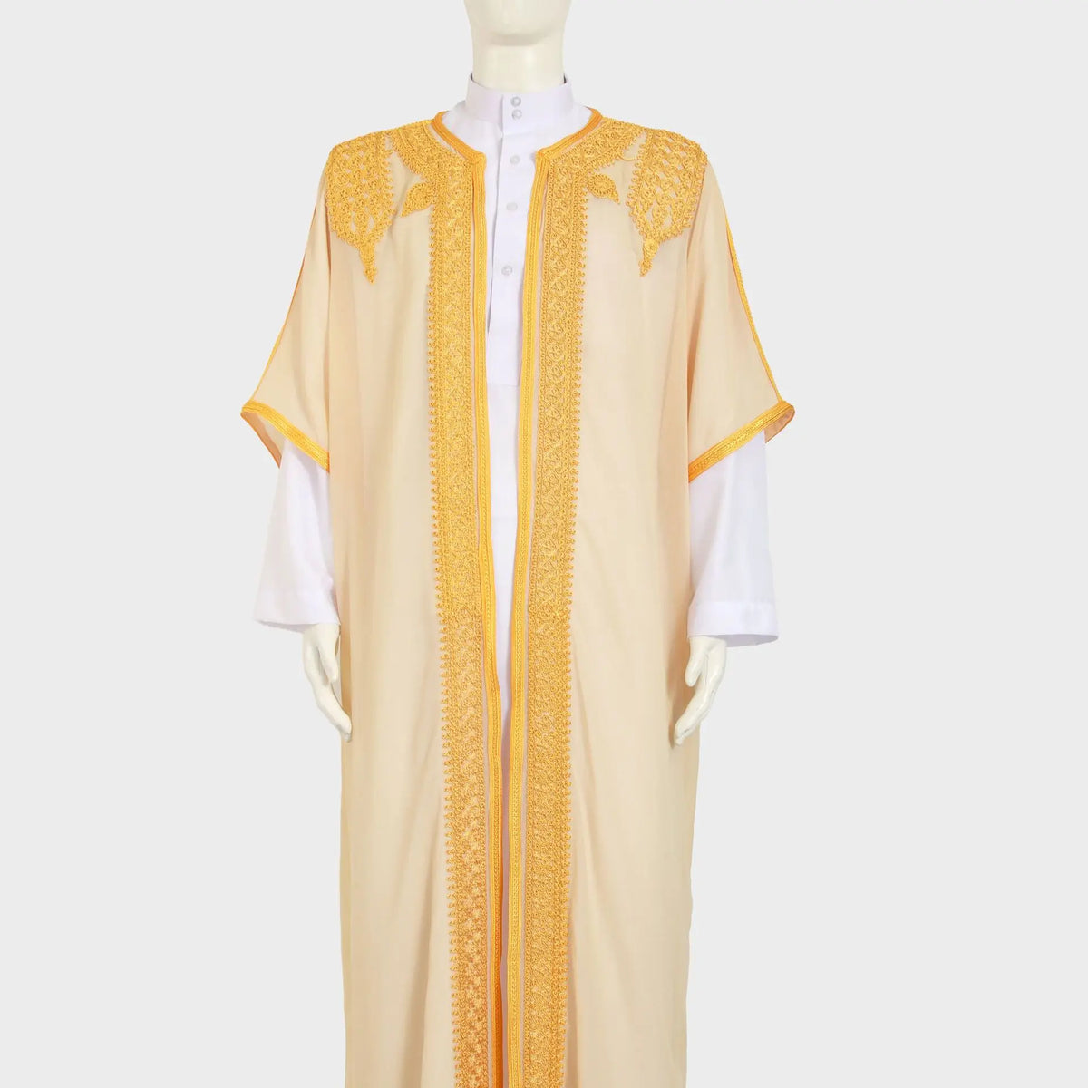 Eid Men Robe Jubba Thobe Open Abaya Dishdasha Islamic Embroidery Cardigan Abayas Dubai Male Muslim Prayer Kaftan Ramadan Morocco
