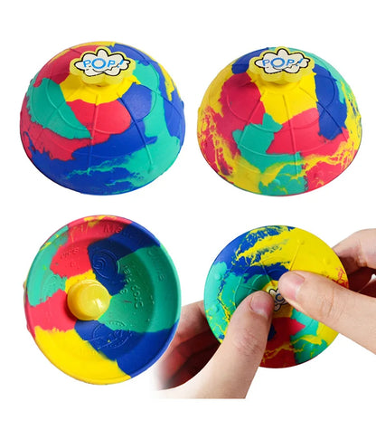1Pc Camo Bounce Bowl Half Side Bouncing Ball Cloud Buckle Camo Bouncing Bowl Creative Children's Relief Toy
