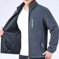 Winter Thicken Polar Fleece Jacket Warmth Windproof Full Zip Up Coat Multiple Zipper Pockets Outdoors Plus Size Jackets Outwear