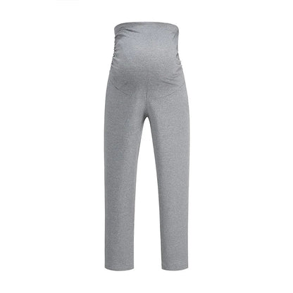 Maternity Pants Over The Belly Yoga Dress Work Pregnancy Pants Stretchy Lounge Wide Leg Trousers with Pockets