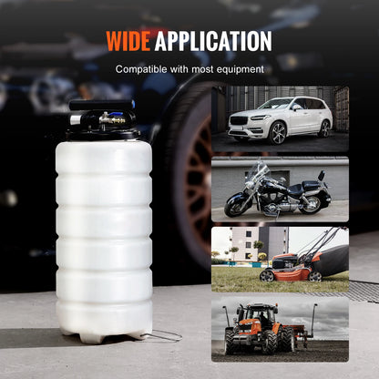 SucceBuy 6.5L/15L Pneumatic Fluid Extractor with Suction Hose Oil Changer Fuel Pump for Automotive Fluids Vacuum Evacuation