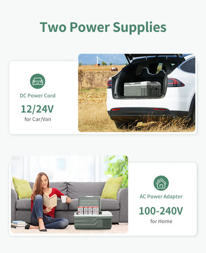 Alpicool NL15 15L Portable Car Refrigerator 12 Volt Mini Fridge Freezer 12/24V DC 100-240V AC Cooler Ice Box for Truck Camping