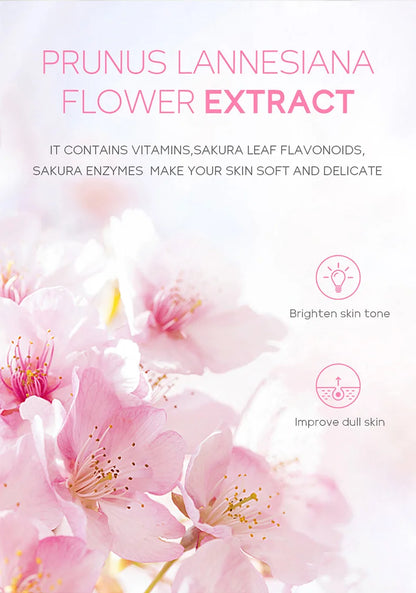 40pcs Face Skin Care Set Cherry Blossom Essence Moisturizing Cream & Collagen Eye Cream & Face Toner & Cleanser Portable Kit
