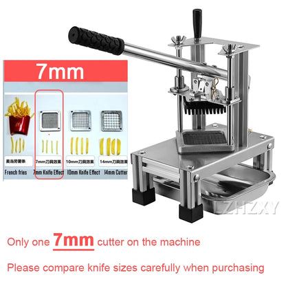 French Fries Cutter Commercial Vegetable Fruit Slicer Dicer With 3 Stainless Steel Blades Potatoes Carrots Cucumbers