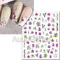 3d Nails Art Decals Spring Fruits Pink Full Tips Peony Magnolia Flowers Adhesive Sliders Stickers Decoration For Nails Manicure