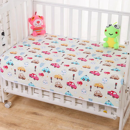 Crib Sheet Waterproof Baby Urine Changing Mat Cotton Reusable Infant Change Diaper Pad Cover Washable Newborn Bed Nappy Mattress