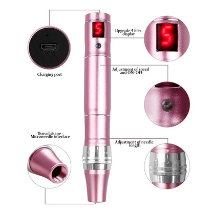 Ultima Dr.imp Pen Wireless Derma Rolling Dermapen Microneedling Cartridge Mesotherapy Auto Micro Needles Exfoliate Shrink Pores