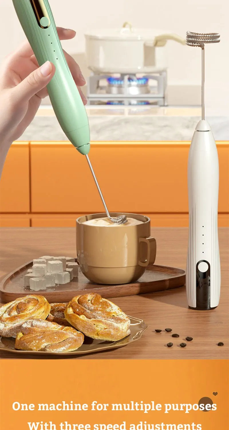 Mini Electric Milk Foamer Blender Wireless Coffee Whisk Mixer Handheld Egg Beater Cappuccino Frother Mixer Kitchen Whisk Tools