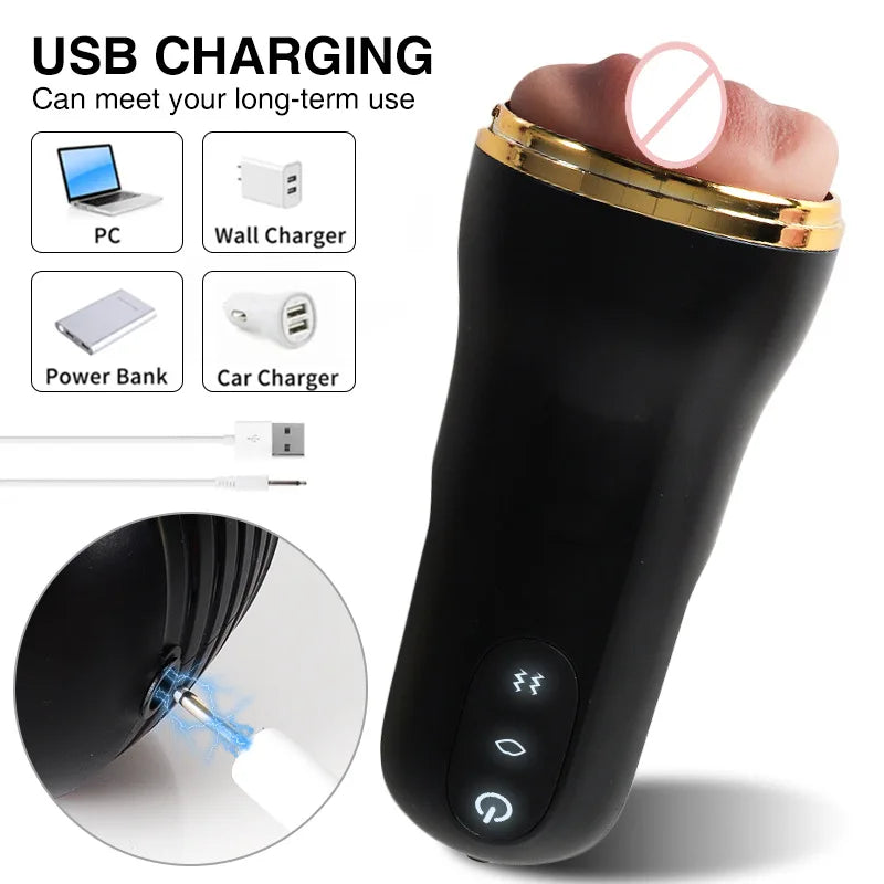 Mens Automatic Masturbation Cup 3D Realistic Vaginal Penis Pump Trainer Pocket Pussy Blowjob Dicks Stimulator Adult Men Sex Toys