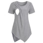 Women Blouse Maternity Casual Soft  Nursing Tops T-shirt Summer Short Sleeve Pregnant Clothes Nursing Breastfeeding