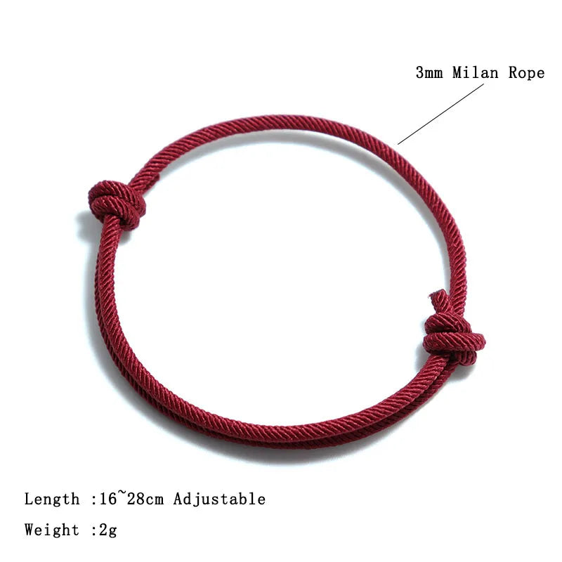 New Handmade Adjustable Rope Bracelet Men 4mm Thin String Relationship Braclet Gift For Him Lucky Thread Brazalete Pulseira