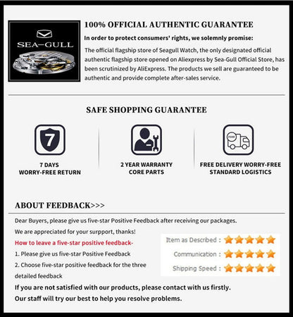 Seagull New Business Watch Men's Mechanical Wristwatches 50m Waterproof Leather Valentine Male Watches Relogio Masculino 6075
