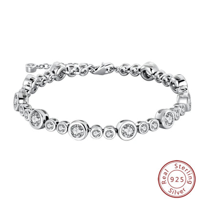 Original 925 Sterling Silver Starry Sky Bubble Bracelet For Women Fine Anniversary Valentine's Day Jewelry Gifts