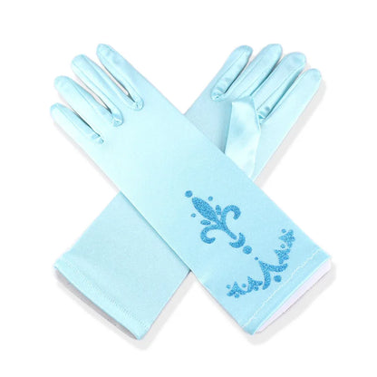 Elsa Princess Accessories Gloves Wand Crown Jewelry Set Elsa Wig Necklace Braid Girls Cosplay Snow Queen Dress Clothing Dress UP