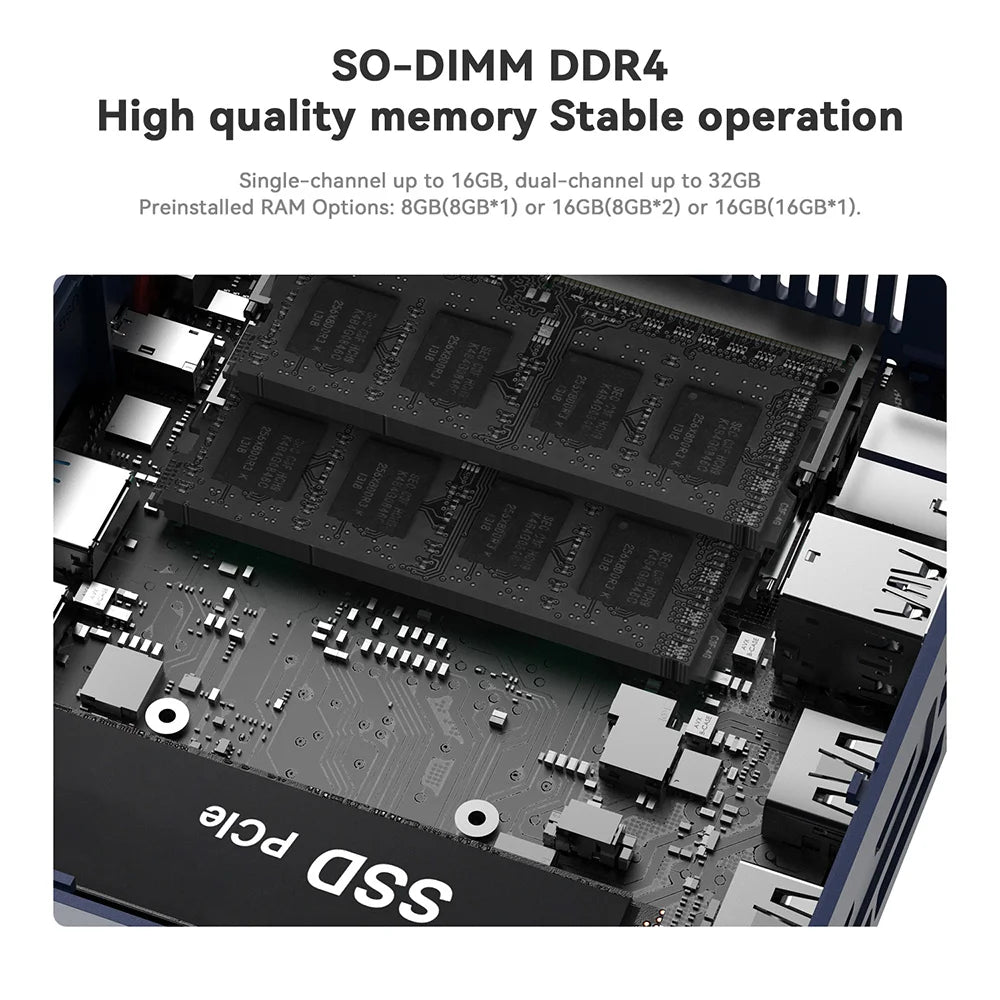 Beelink SER5 Max AMD Ryzen7 7735HS SER3 R3 3200U R5 5500U 5625U DDR4 16G RAM 500G Mini PC Support WiFi6 Type-C Desktop Computer
