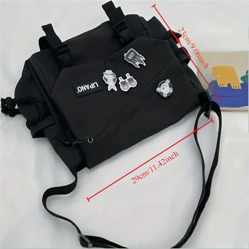 Men's Nylon Crossbody Bag Large Capacity Casual Messenger Bag Student School Bag Travel Business Shoulder Bag
