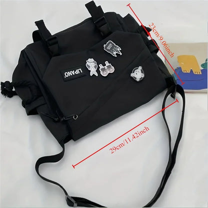 Men's Nylon Crossbody Bag Large Capacity Casual Messenger Bag Student School Bag Travel Business Shoulder Bag