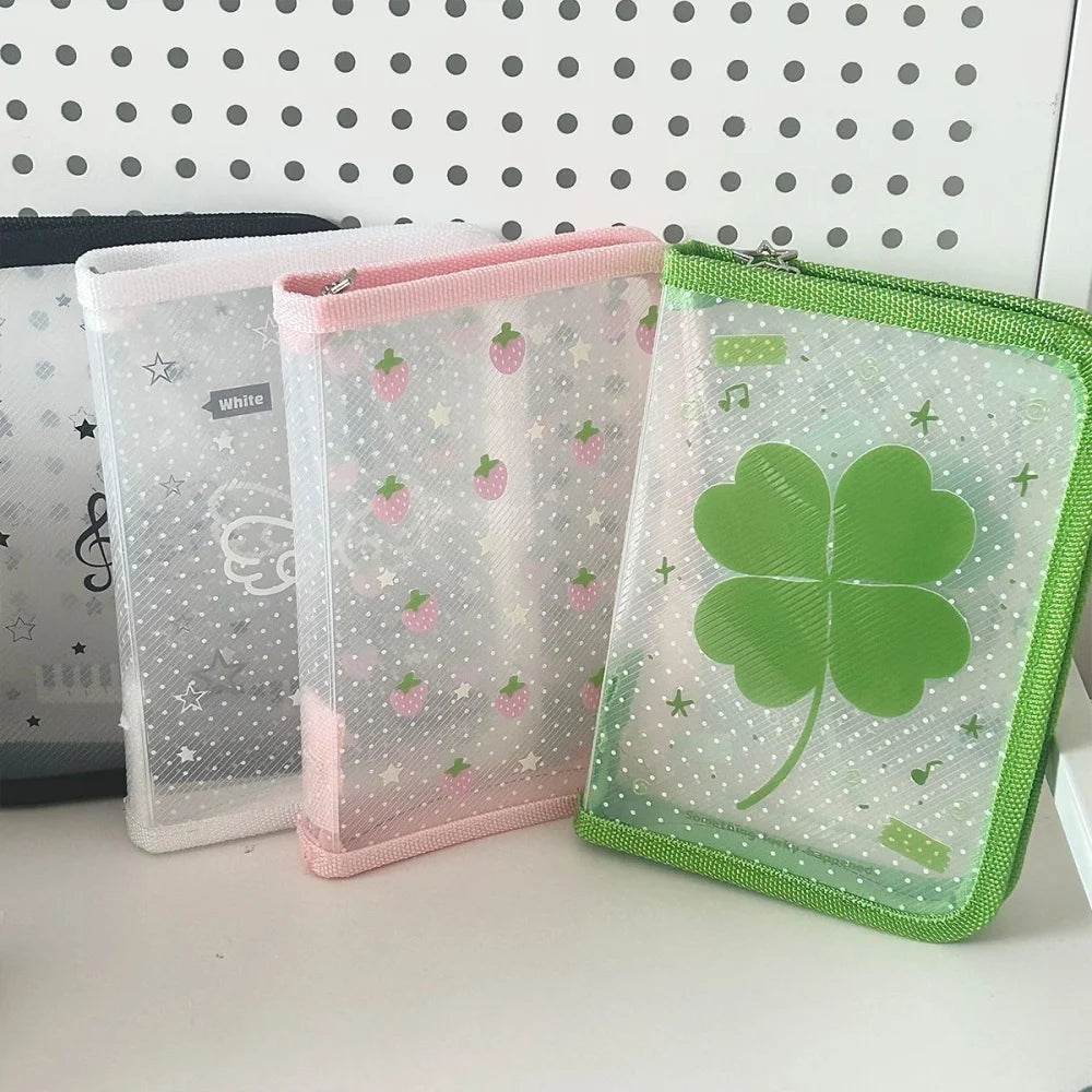 A6 Size Cute Stationery Storage Folder File PP Twill Zipper Pouch Document Bag Zip File Folder School Office Supplies