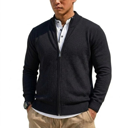 Men's Knit Zipper Sweater Coats Slim Cardigan Long Sleeve Jumper Men's Sweatshirt Autumn Zip Sweatcoats Knitted Sweater Man