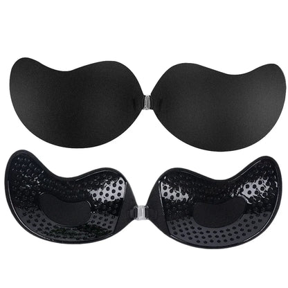 Invisible Push Up Bra for Women Backless Strapless Bra Seamless Front Closure Bralette Underwear Silicone Self-Adhesive Bra Pad
