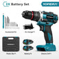 YOFIDRA 3 IN 1 25+3 Torque Electric Impact Drill  Handheld Cordless Impact Drill Woodworking Power Tool For Makita Battery Pin