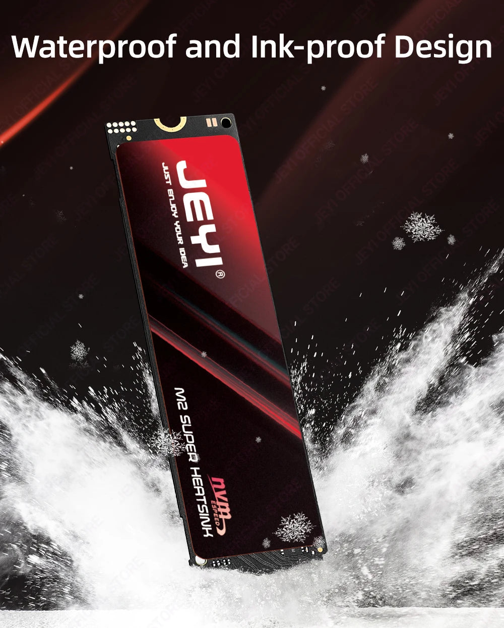 JEYI M.2 2280 SSD Graphene Copper Heatsink - Ultra Thin 0.5mm High Thermal Conductivity Cooling Pad for NVMe/SATA SSD(1/2/5pc）