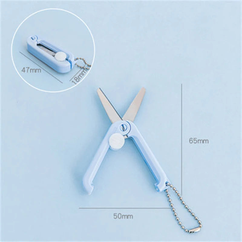 Mini Portable Small Scissors Creative Paper-cutting Notebook Tool That Can Be Extended and Folded