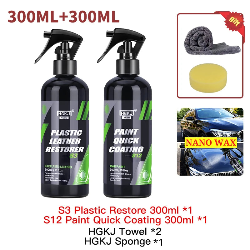 300ML Car Interior Plastic Restorer Liquid Leather Seat Spray Restoration Coat Wax Car Care Product Plastics Renovator HGKJ S3