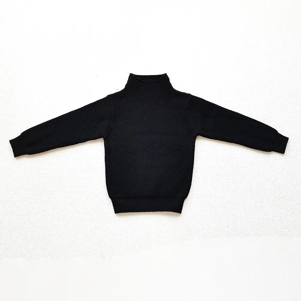 MILANCEL Spring Autumn New Kids Infant Sweaters Turtleneck Boys Pullover Boys Knitwear Girls Base Sweater