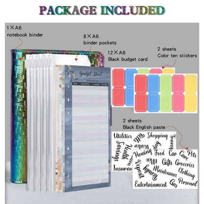 NEW A6 Money Budget Planner Binder With Zipper Envelopes, Cash Envelopes For Budgeting, Money Organizer For A6 Cash Budget Binde