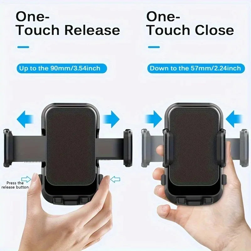 Car Phone Mount Suction Cup Dashboard Windshield Holder Adjustable Extendable Arm One Button Release for GPS Navigation